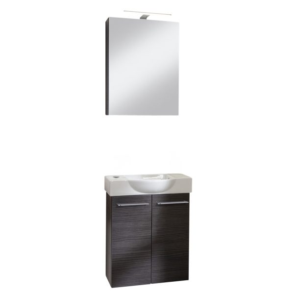 FACKELMANN SBC B.PERFEKT Gäste WC Waschtisch Set mit Spiegelschrank 55 cm breit