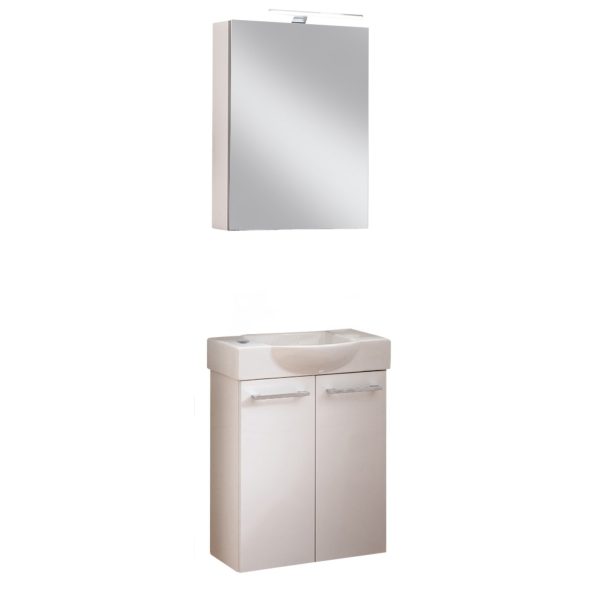 FACKELMANN SBC SCENO Gäste WC Waschtisch Set mit Spiegelschrank 55 cm breit