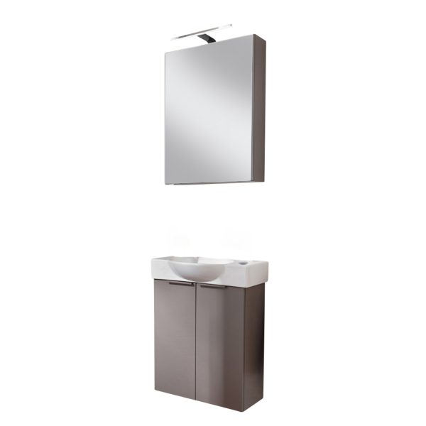 FACKELMANN SBC B.PARIS Gäste WC Waschtisch Set mit Spiegelschrank 55 cm breit