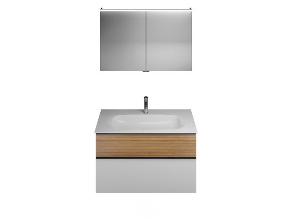 Burgbad FIUMO Waschtisch Set mit Spiegelschrank 102 cm breit