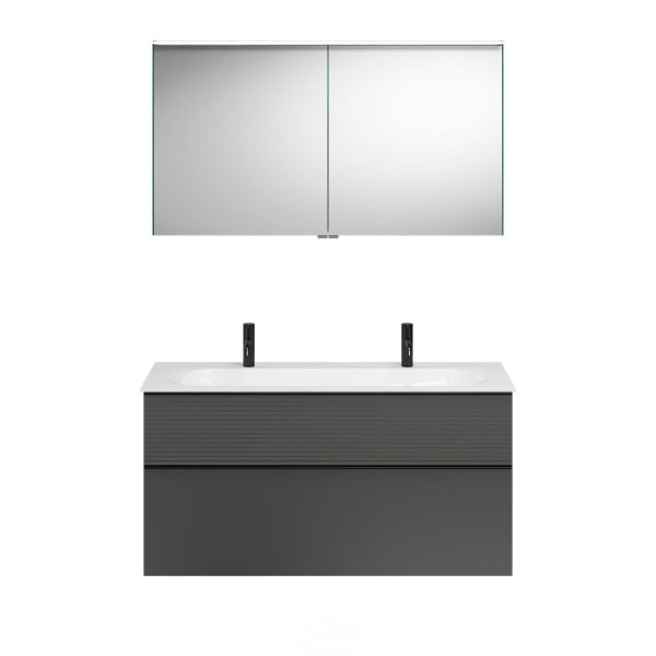 Burgbad FIUMO Waschtisch Set mit Spiegelschrank 122 cm breit