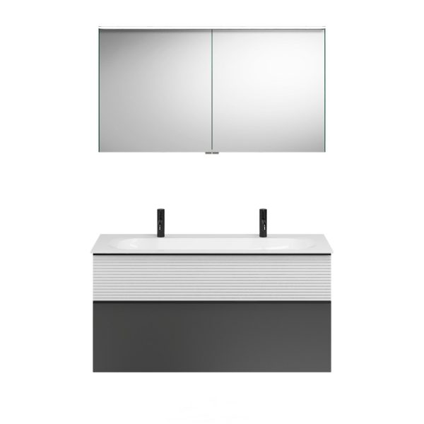 Burgbad FIUMO Waschtisch Set mit Spiegelschrank 122 cm breit