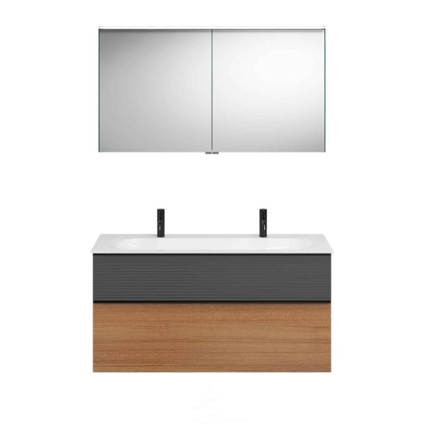 Burgbad FIUMO Waschtisch Set mit Spiegelschrank 122 cm breit