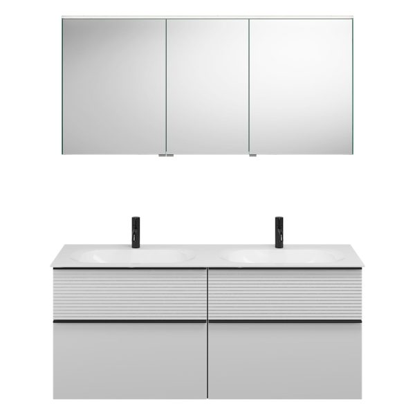 Burgbad FIUMO Waschtisch Set mit Spiegelschrank 142 cm breit