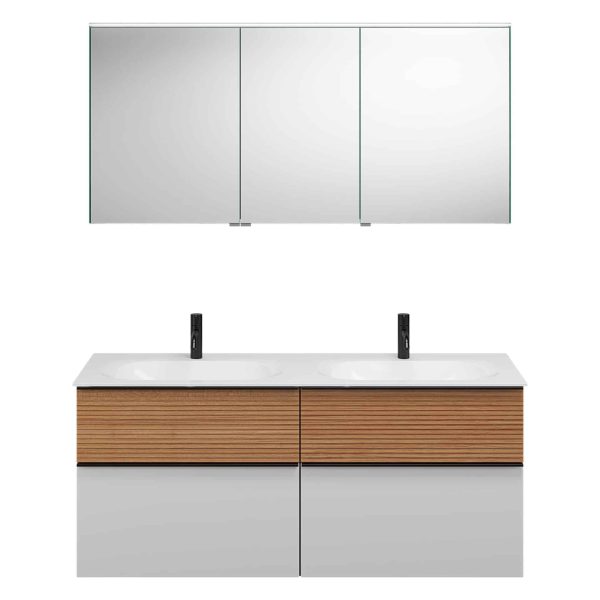 Burgbad FIUMO Waschtisch Set mit Spiegelschrank 142 cm breit