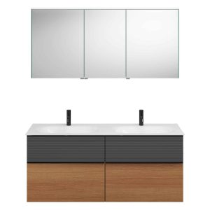 Burgbad FIUMO Waschtisch Set mit Spiegelschrank 142 cm breit