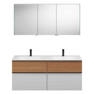 Burgbad FIUMO Waschtisch Set mit Spiegelschrank 142 cm breit