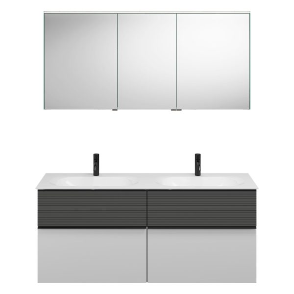 Burgbad FIUMO Waschtisch Set mit Spiegelschrank 142 cm breit