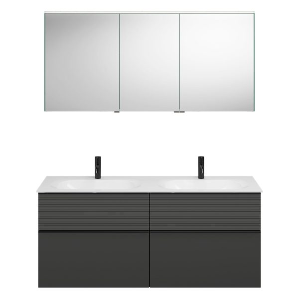 Burgbad FIUMO Waschtisch Set mit Spiegelschrank 142 cm breit