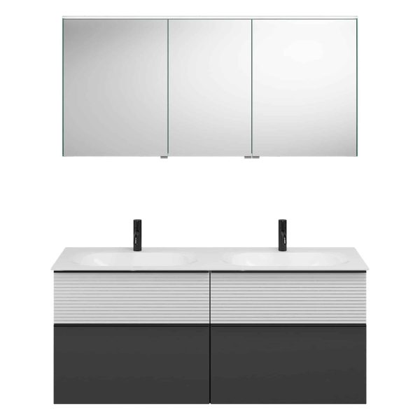 Burgbad FIUMO Waschtisch Set mit Spiegelschrank 142 cm breit