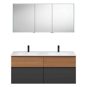 Burgbad FIUMO Waschtisch Set mit Spiegelschrank 142 cm breit