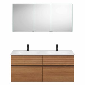 Burgbad FIUMO Waschtisch Set mit Spiegelschrank 142 cm breit