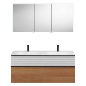 Burgbad FIUMO Waschtisch Set mit Spiegelschrank 142 cm breit