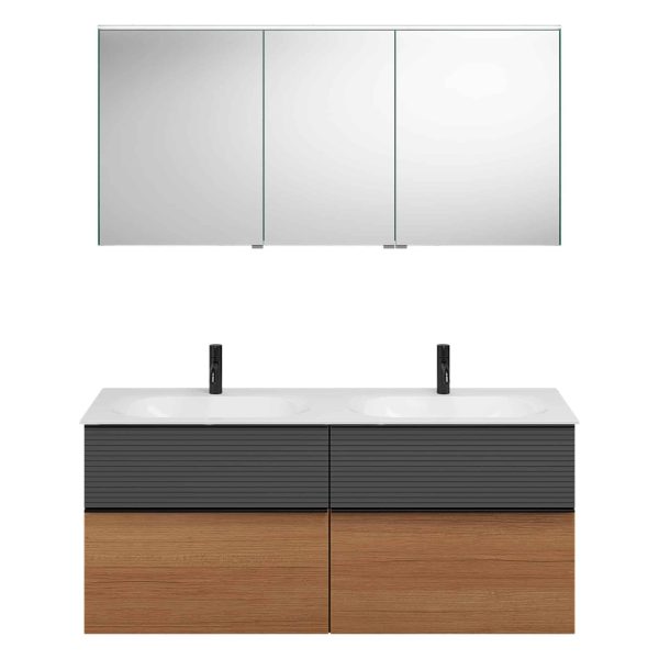 Burgbad FIUMO Waschtisch Set mit Spiegelschrank 142 cm breit