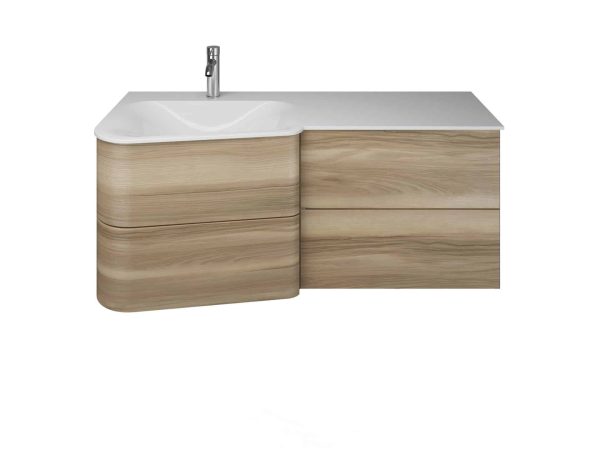 Burgbad BADU Waschbecken mit Unterschrank 122 cm breit