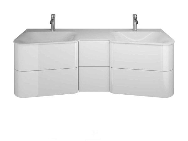 Burgbad BADU Waschbecken mit Unterschrank 152 cm breit