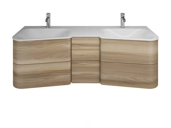 Burgbad BADU Waschbecken mit Unterschrank 152 cm breit