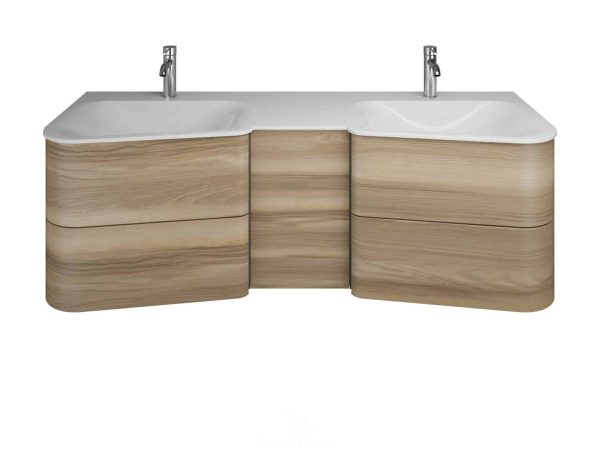 Burgbad BADU Waschbecken mit Unterschrank 152 cm breit