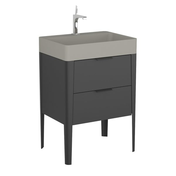 BADEDU SORA Waschbecken mit Unterschrank 60 cm breit