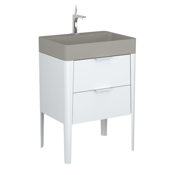 BADEDU SORA Waschbecken mit Unterschrank 60 cm breit