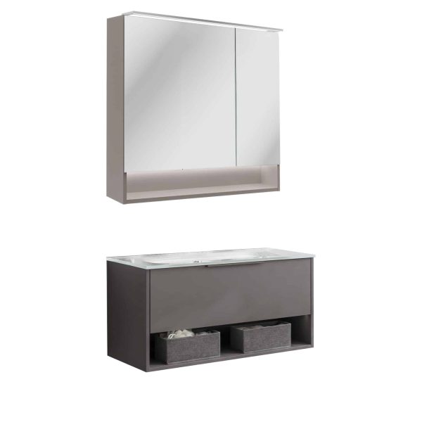 FACKELMANN B.PARIS Waschtisch Set mit Spiegelschrank 90 cm breit