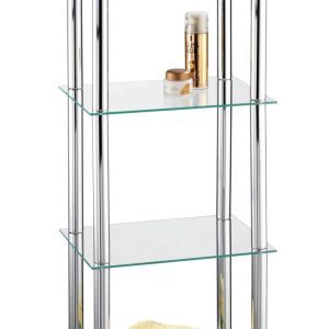 WENKO YAGO Badregal mit 4 Glasablagen