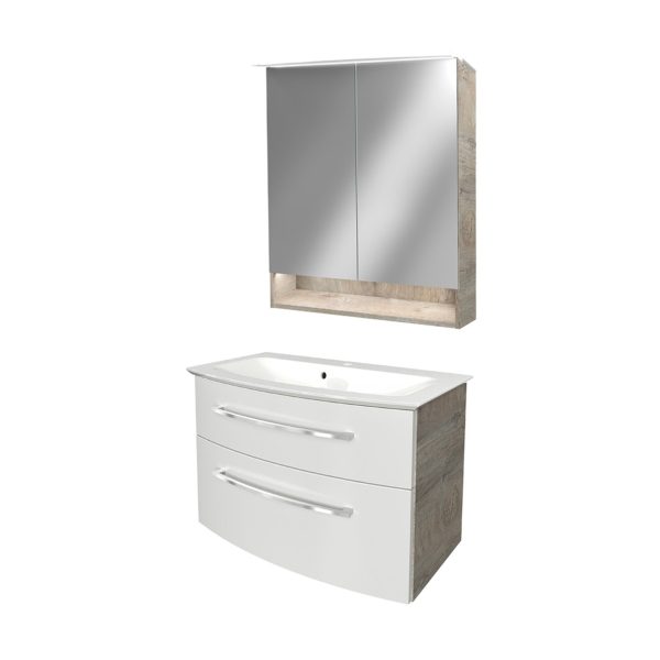FACKELMANN B.STYLE Waschtisch Set mit Spiegelschrank 83 cm breit