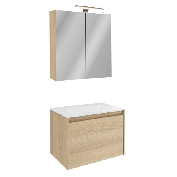 FACKELMANN COMPACT LINE Waschtisch Set mit Spiegelschrank 71 cm breit