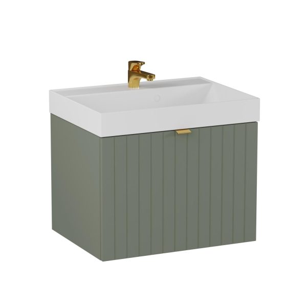 BADEDU ESLA Waschbecken mit Unterschrank 59 cm breit