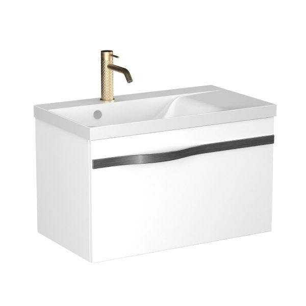 BADEDU FILS Waschbecken mit Unterschrank 69 cm breit