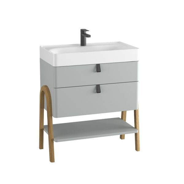 BADEDU PINA Waschbecken mit Unterschrank 70 cm breit