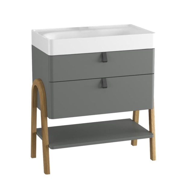 BADEDU PINA Waschbecken mit Unterschrank 70 cm breit