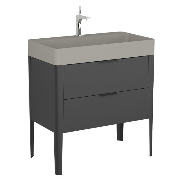 BADEDU SORA Waschbecken mit Unterschrank 80 cm breit