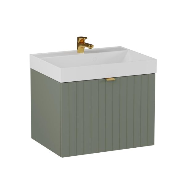 BADEDU ESLA Waschbecken mit Unterschrank 59 cm breit