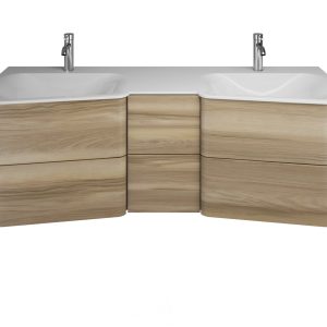 Burgbad BADU Waschbecken mit Unterschrank 152 cm breit