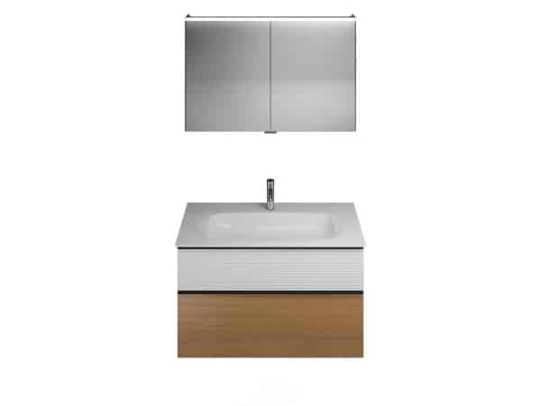 Burgbad FIUMO Waschtisch Set mit Spiegelschrank 102 cm breit