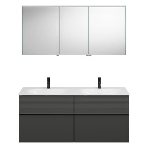 Burgbad FIUMO Waschtisch Set mit Spiegelschrank 142 cm breit