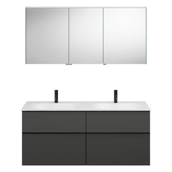 Burgbad FIUMO Waschtisch Set mit Spiegelschrank 142 cm breit