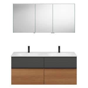 Burgbad FIUMO Waschtisch Set mit Spiegelschrank 142 cm breit