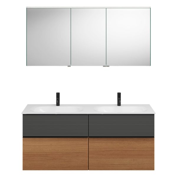 Burgbad FIUMO Waschtisch Set mit Spiegelschrank 142 cm breit