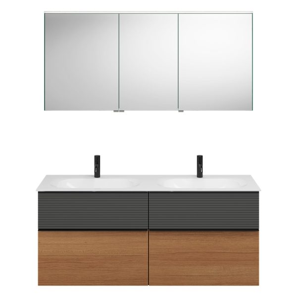 Burgbad FIUMO Waschtisch Set mit Spiegelschrank 142 cm breit