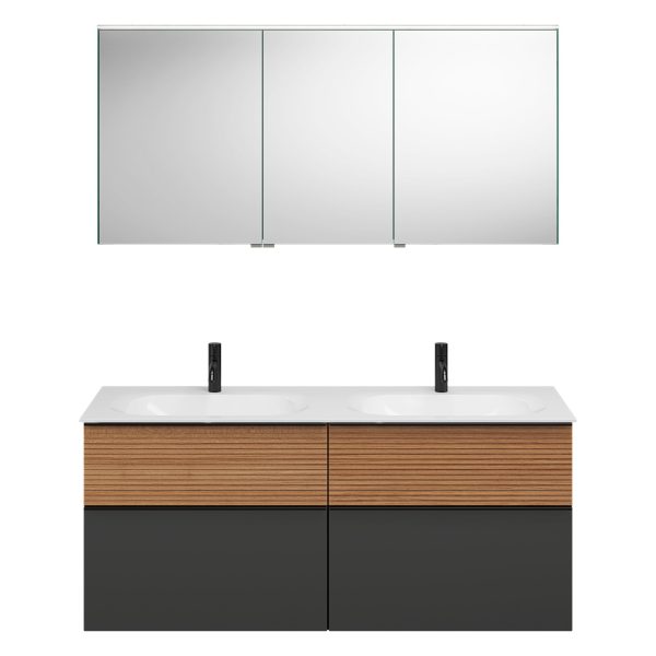 Burgbad FIUMO Waschtisch Set mit Spiegelschrank 142 cm breit
