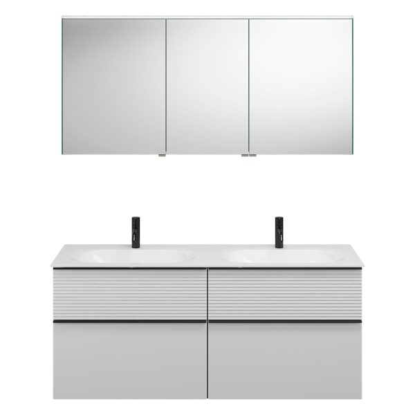 Burgbad FIUMO Waschtisch Set mit Spiegelschrank 142 cm breit