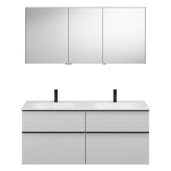 Burgbad FIUMO Waschtisch Set mit Spiegelschrank 142 cm breit