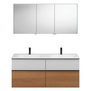 Burgbad FIUMO Waschtisch Set mit Spiegelschrank 142 cm breit