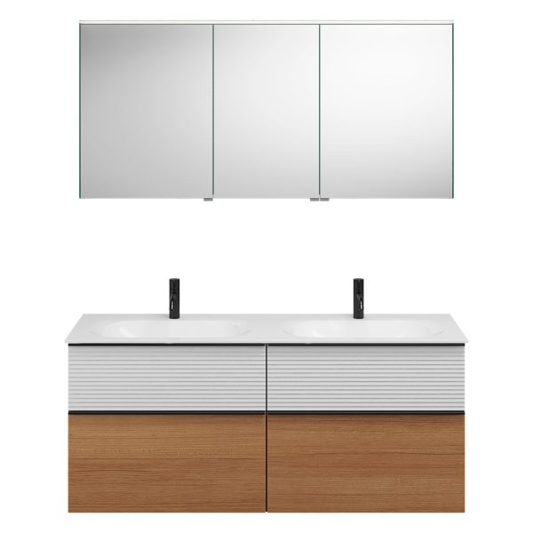 Burgbad FIUMO Waschtisch Set mit Spiegelschrank 142 cm breit