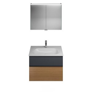 Burgbad FIUMO Waschtisch Set mit Spiegelschrank 82 cm breit