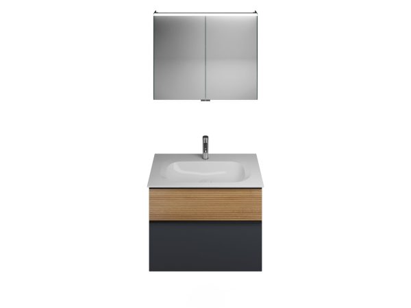 Burgbad FIUMO Waschtisch Set mit Spiegelschrank 82 cm breit