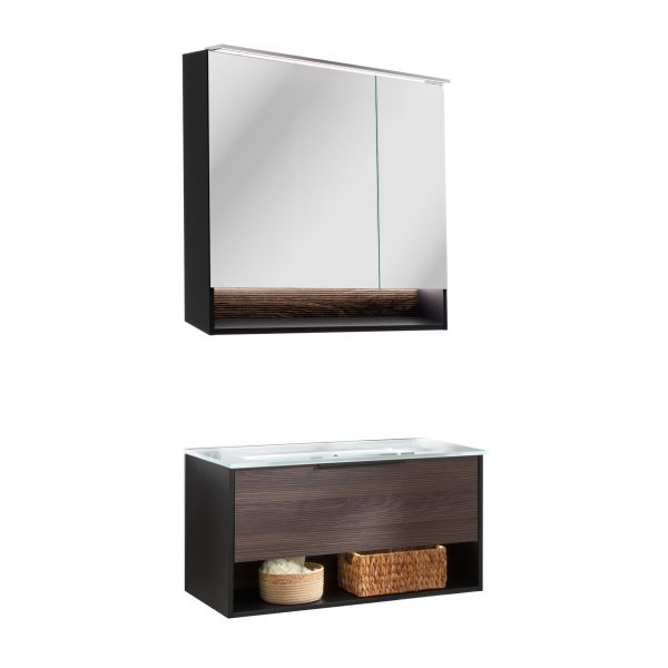 FACKELMANN B.PARIS Waschtisch Set mit Spiegelschrank 90 cm breit