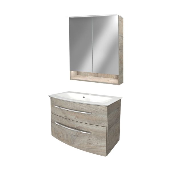 FACKELMANN B.STYLE Waschtisch Set mit Spiegelschrank 83 cm breit